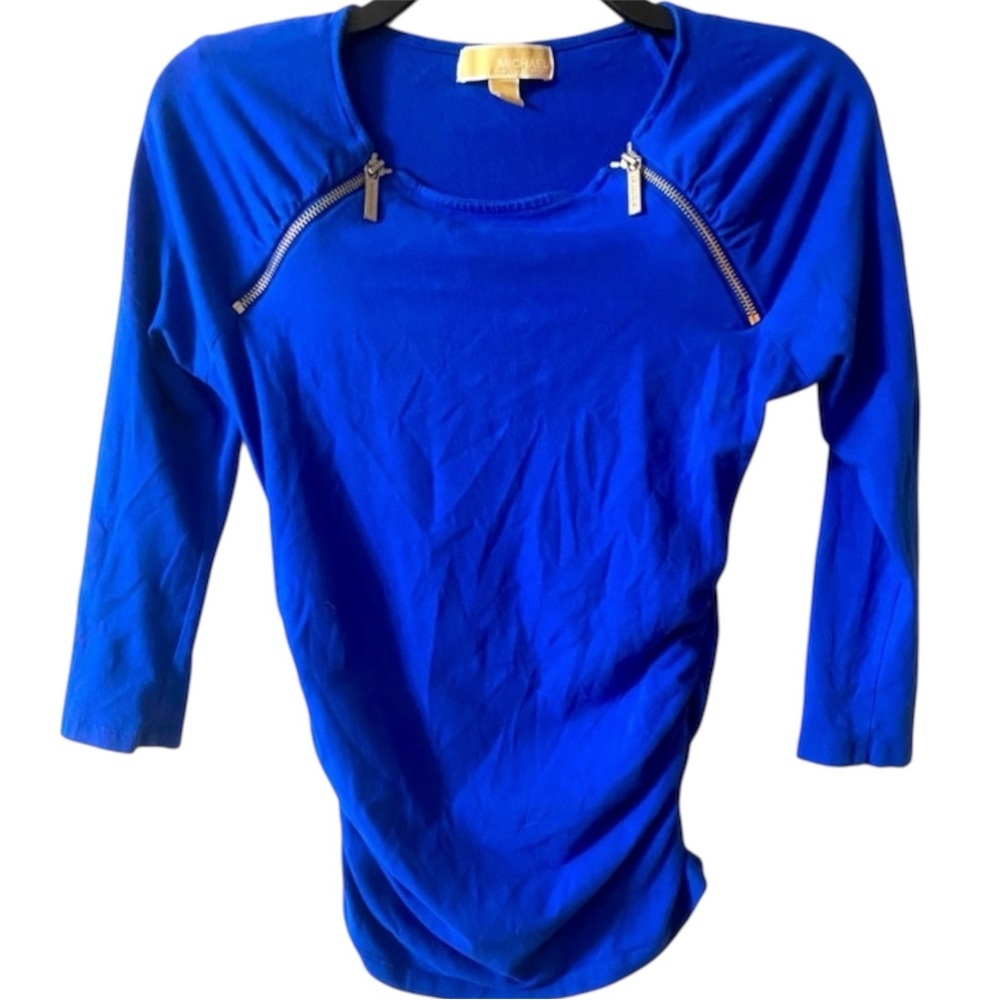 Michael Michael Kors Double Zipper Top, Ruching,Sz XS, Streetwear, Baddie